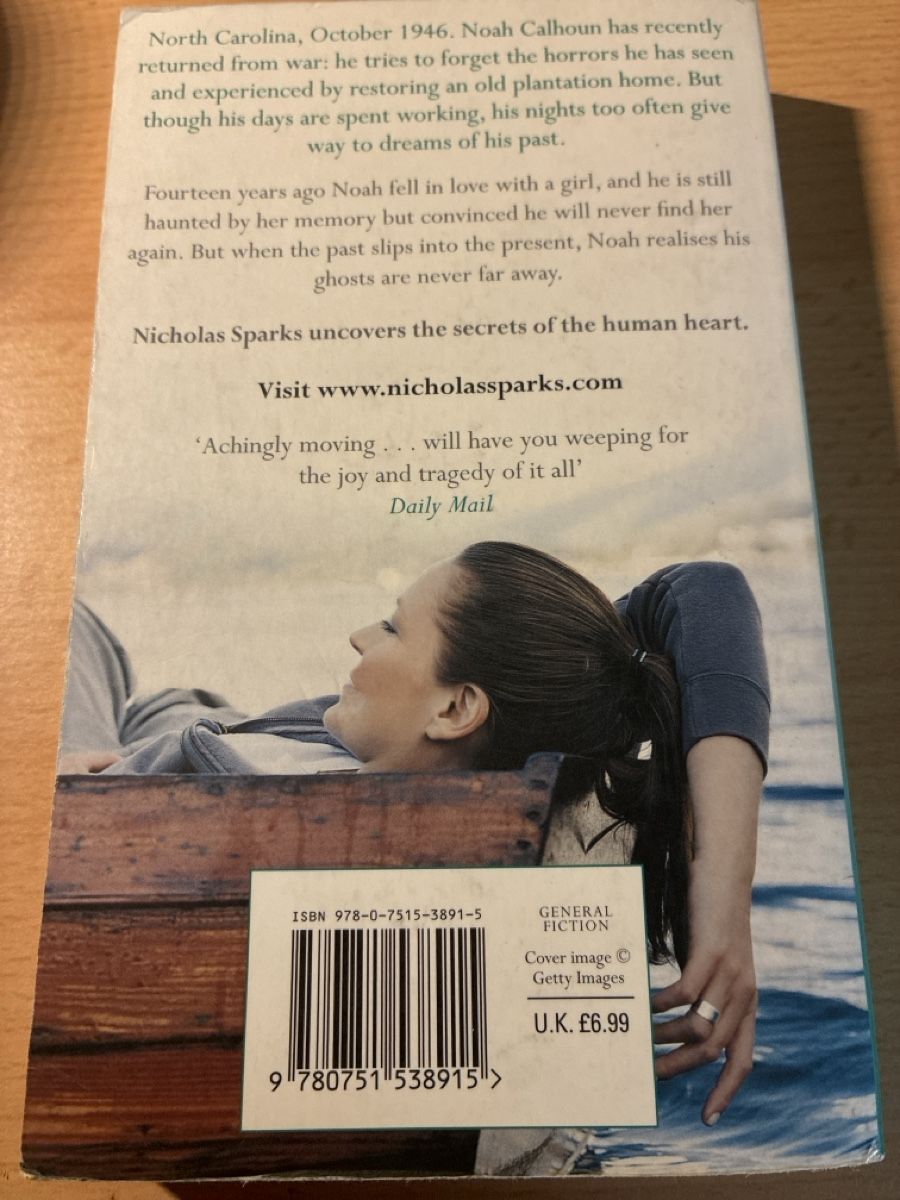 Libri: Buch Nicholas Sparks The Notebook gebraucht – Usato da Konolfingen venduto da link09 1