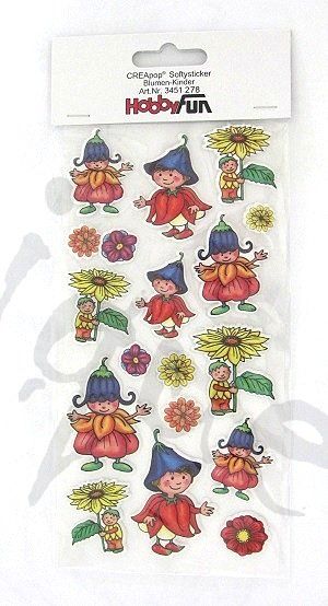 Sticker: Hobbyfun Softysticker Blumen-Kinder – Nuovo e nell'imballaggio originale da Schlatt TG venduto da mavo85