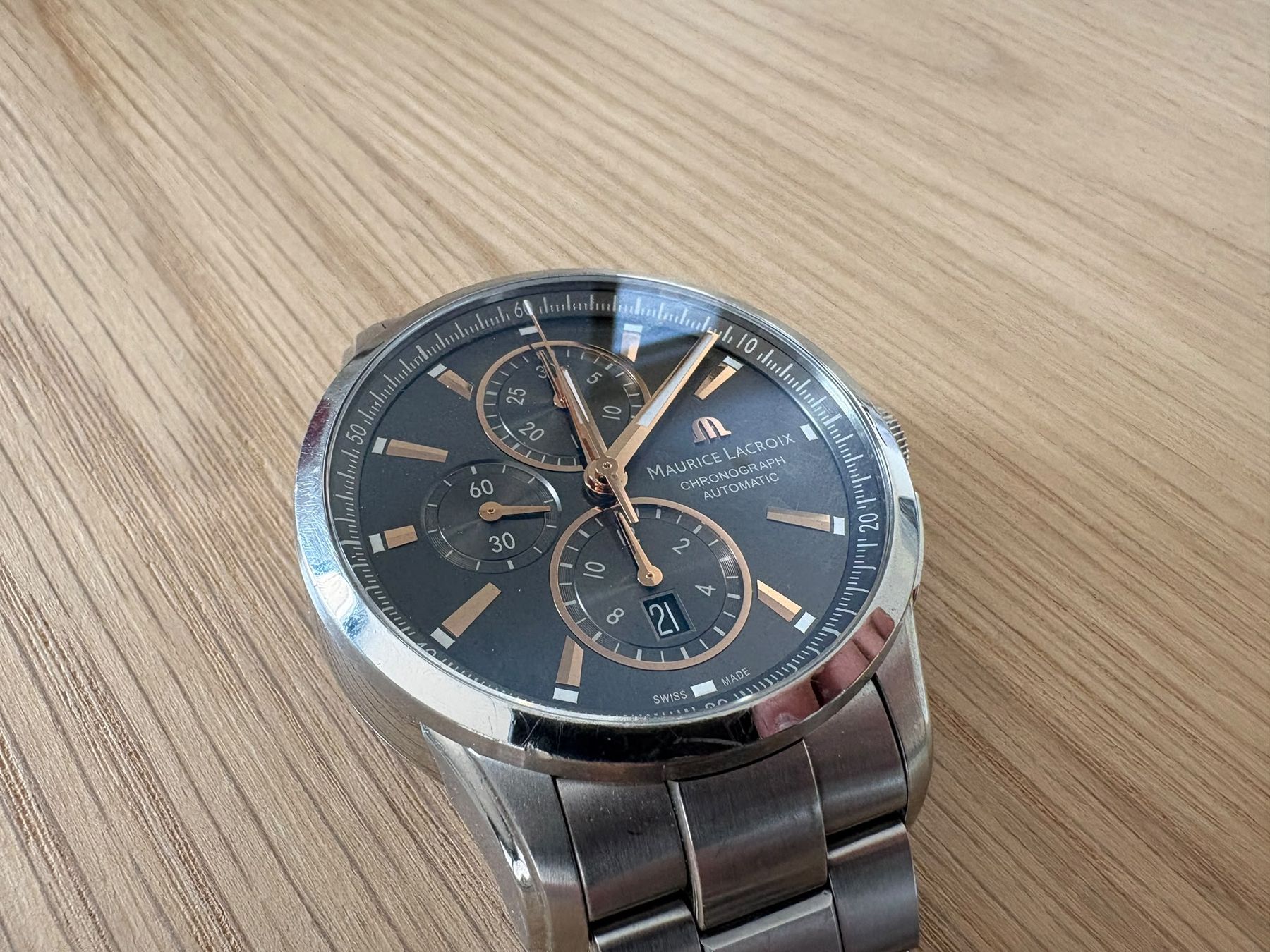 Maurice Lacroix Orologi: Maurice Lacroix Herrenuhr Chronograph Automatic Edelstahl – Usato da Herisau venduto da Antiques.AR