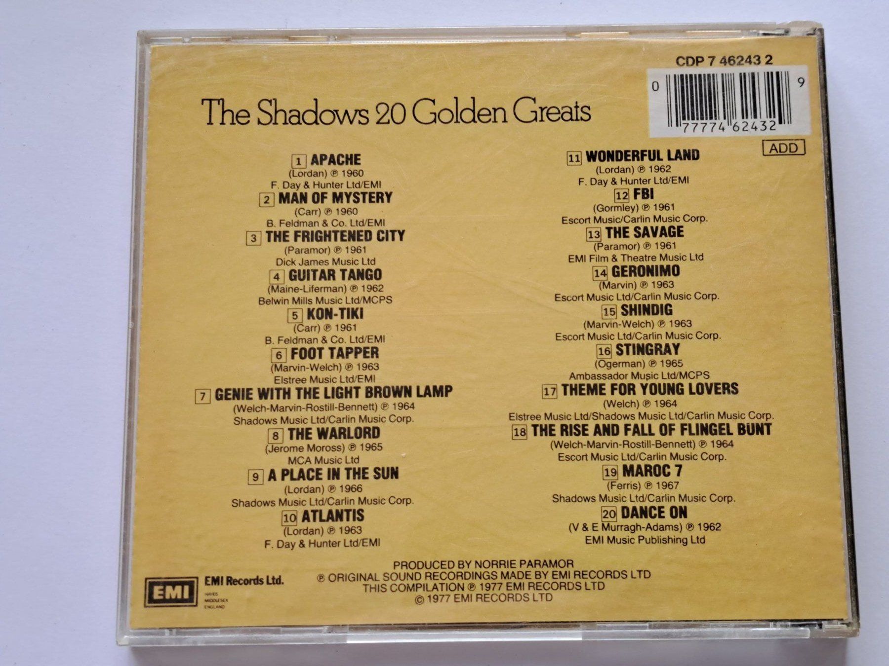 CD: Cd The Shadow - 20 Golden Greats  – Usato da Pully venduto da bro_n52j 1
