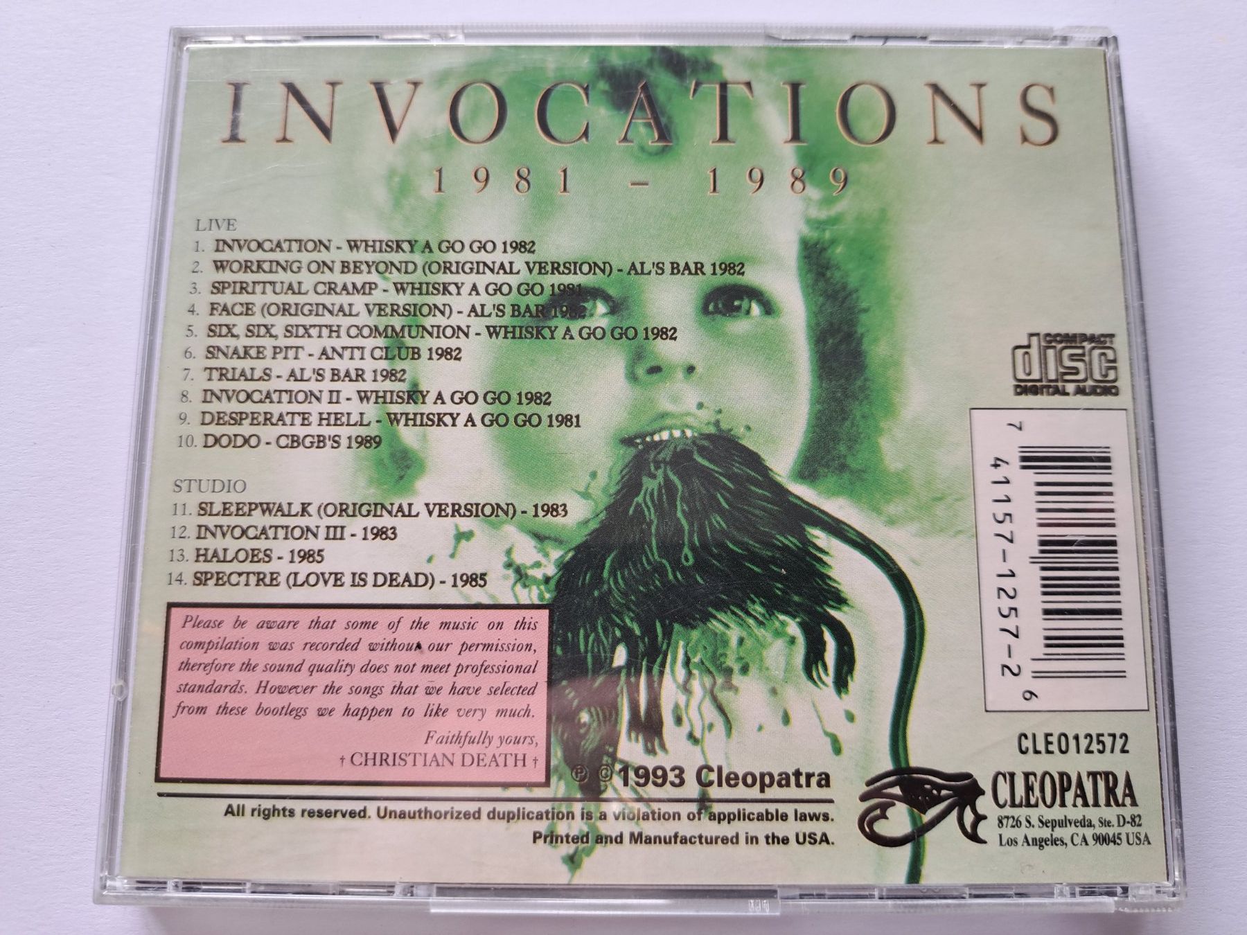 CDs: Cd Christian Death - Invocation  1981 - 1989 – D'occasion à Pully par bro_n52j 1