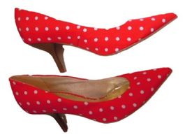 Gr. 39 Pumps rot weisse Punkte Polkadots wie neu