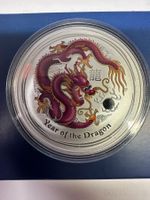 (5) 1 Unze Australien 2012 Dragon farbig in orig Kapsel