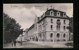 St. Gallen, Stadtbibliothek mit Strassen