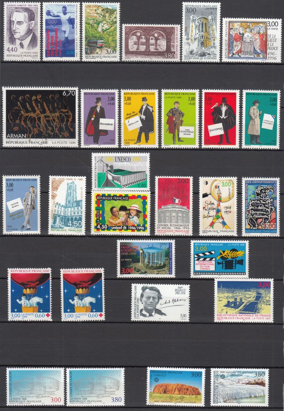Alle Briefmarken: Frankreich 1996 postfrisch – Gebraucht aus Bürglen TG von StampGraf 1