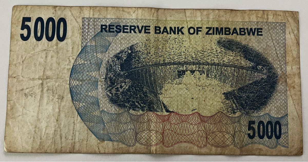 Billets de banque: Zimbabwe 5000 Dollars 2007 – D'occasion à Algetshausen par Carrhard 1