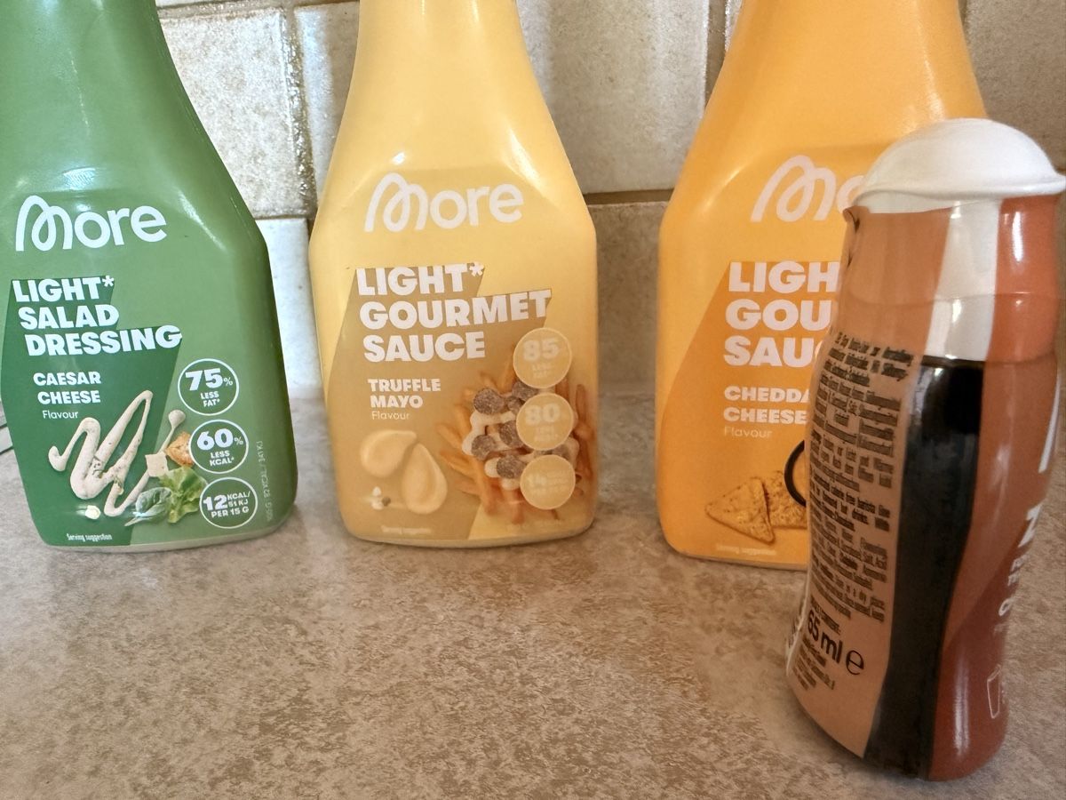 More Nutrition Aliments & Spécialités: More Light Sauce Trüffel Majo, Cheddar, Caesar, Zerup Chocol – D'occasion à Samnaun-Compatsch par obe_8hyy 1