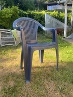6 mal Gartenstuhl Kunststoff dunkelblau gebraucht