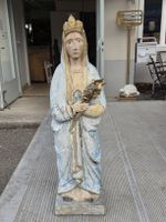 Antike Holzfigur Madonna mit Krone,  80 cm hoch
