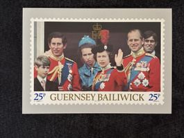 Carte postale philatélique Guernsey mariage 1981