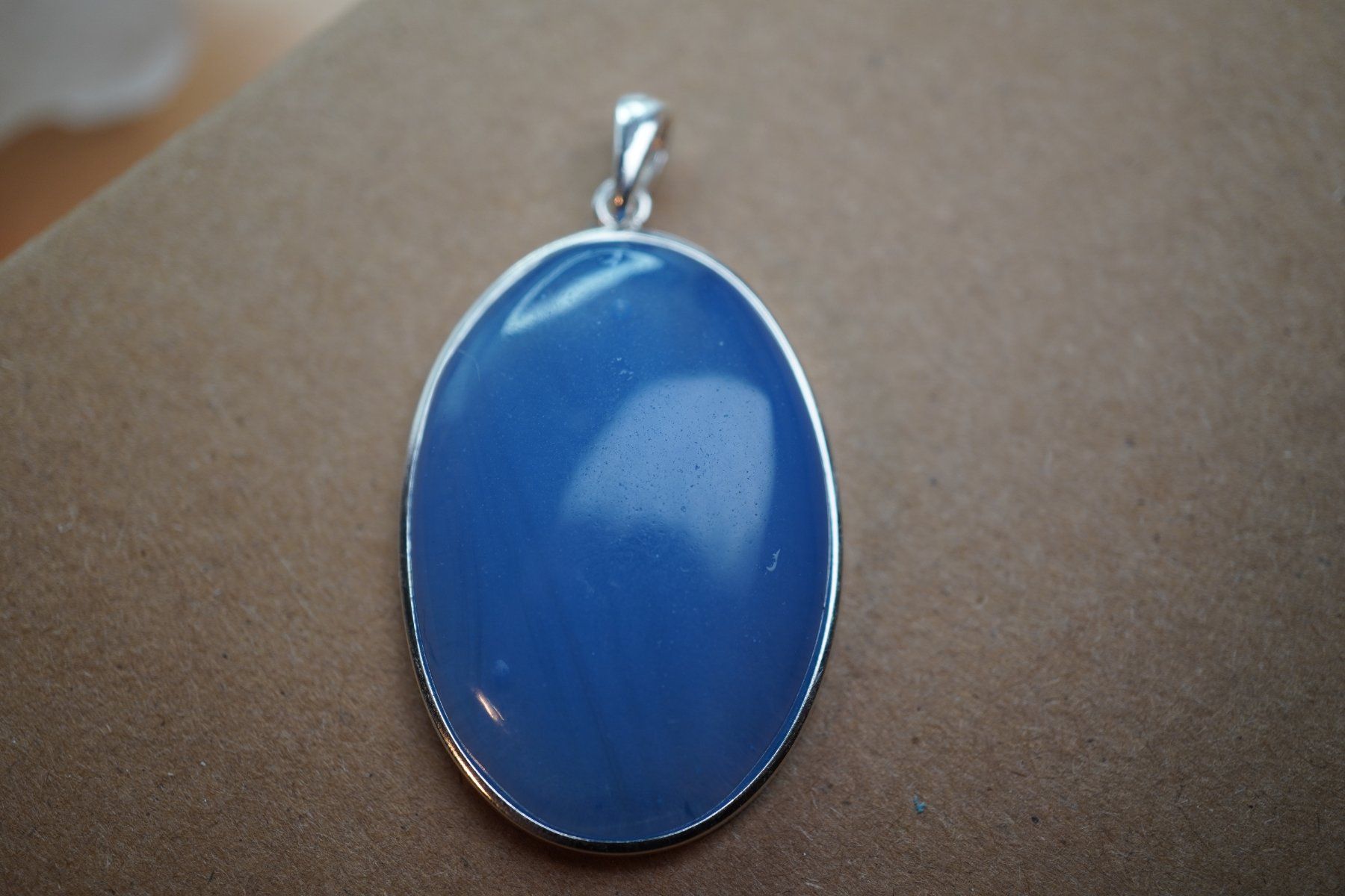 Ciondoli: 925 Silberanhänger- Design "Blauer Chalcedon-Stil 40x25mm – Nuovo e nell'imballaggio originale da Eschenbach venduto da Fengg 1