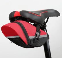 Fahrradsatteltasche mit Leuchtstreifen (Schwarz/Rot)