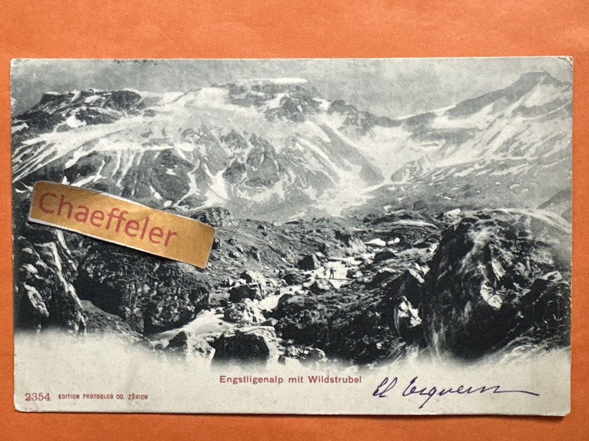 Cartoline postali: 1902 Engstligenalp mit Wildstrubel – Usato da Zürich venduto da Chaeffeler