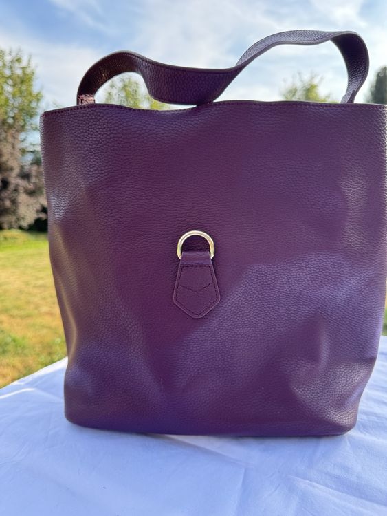 Sac à Main Violet Fourre-tout En Simili Cuir - Occasion - Petit Modèle Femme