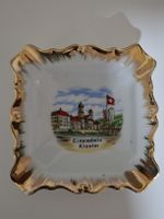 Vintage Aschenbecher Einsiedeln Kloster Porzellan Goldrand 