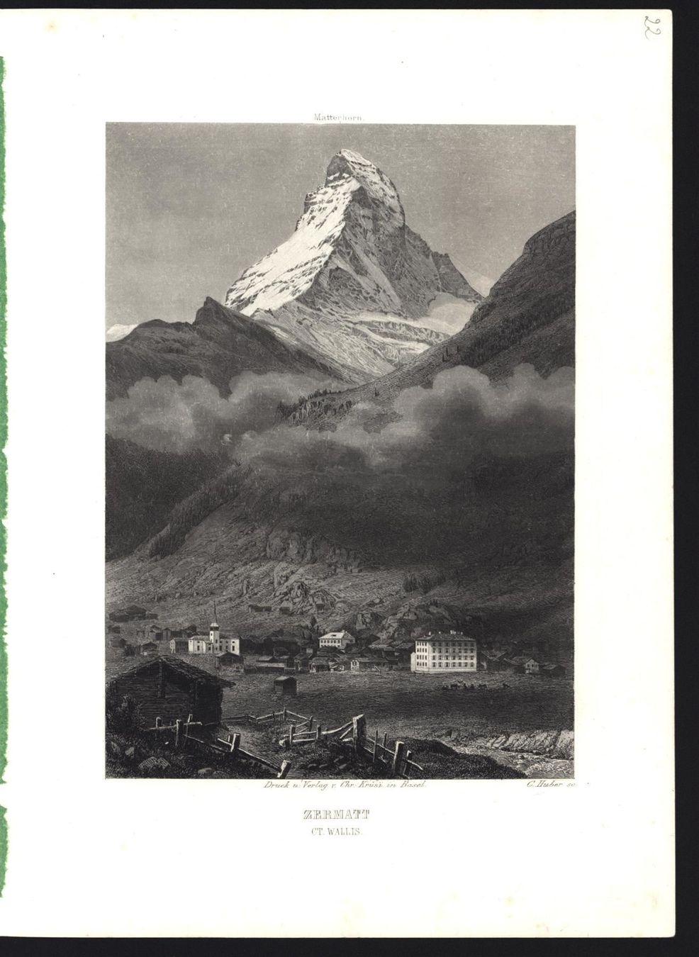 Stiche: Zermatt Stahlstich von Huber – Gebraucht aus Rafz von Helvet32