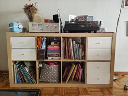 IKEA Kallax Regal Holz hell 4x2 Schubladen neuwertig