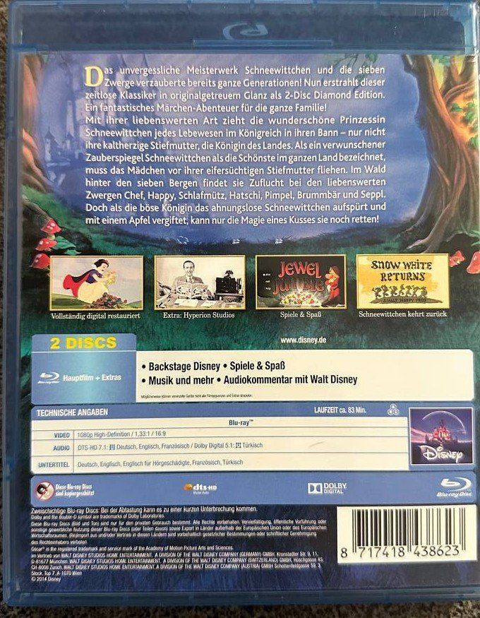 Tutti i DVDs: Schneewittchen & 7 Zwerge Blu-ray Diamond Edition 2 Discs – Usato da Beringen venduto da Mantafisch1 1
