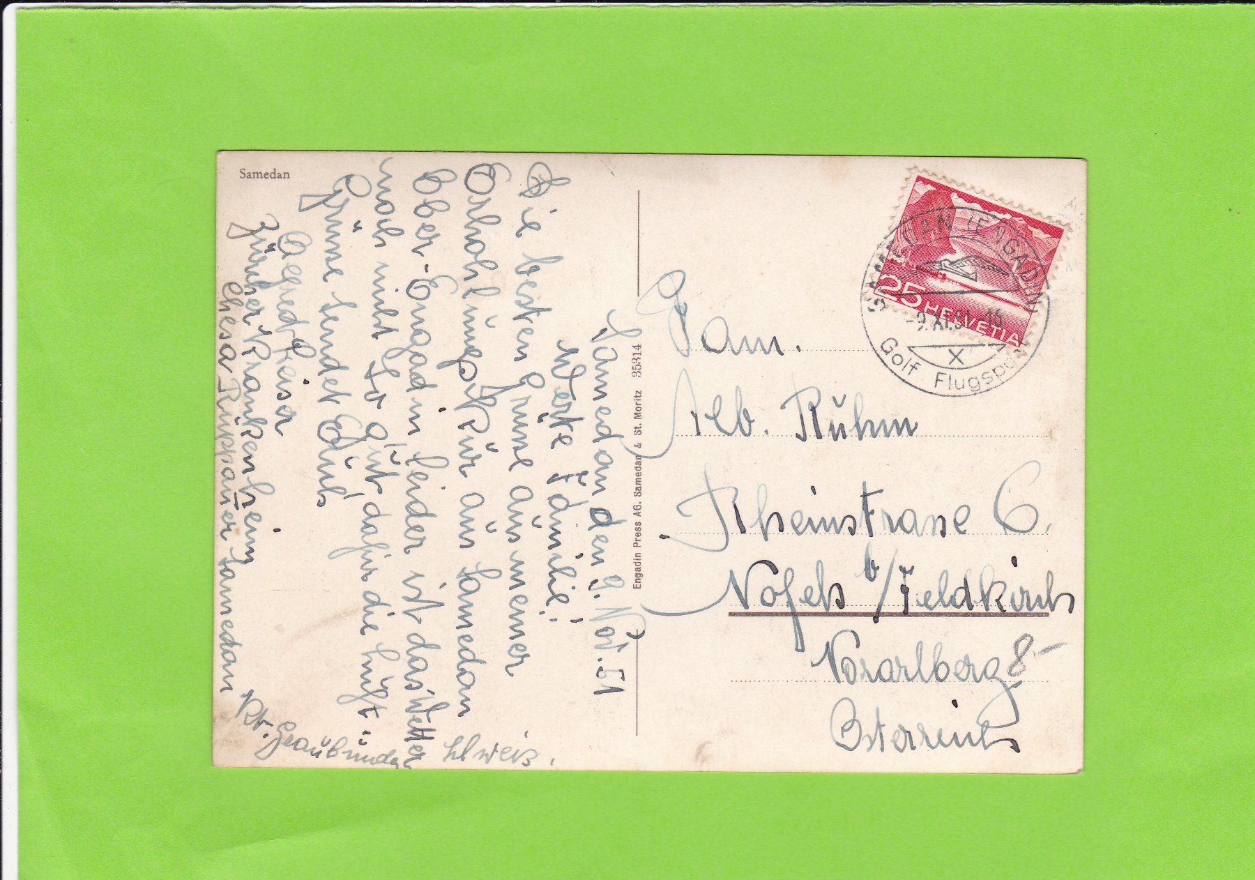 Cartoline postali: Samedan, weidendes Vieh – Usato da St. Peterzell venduto da neckertal 1