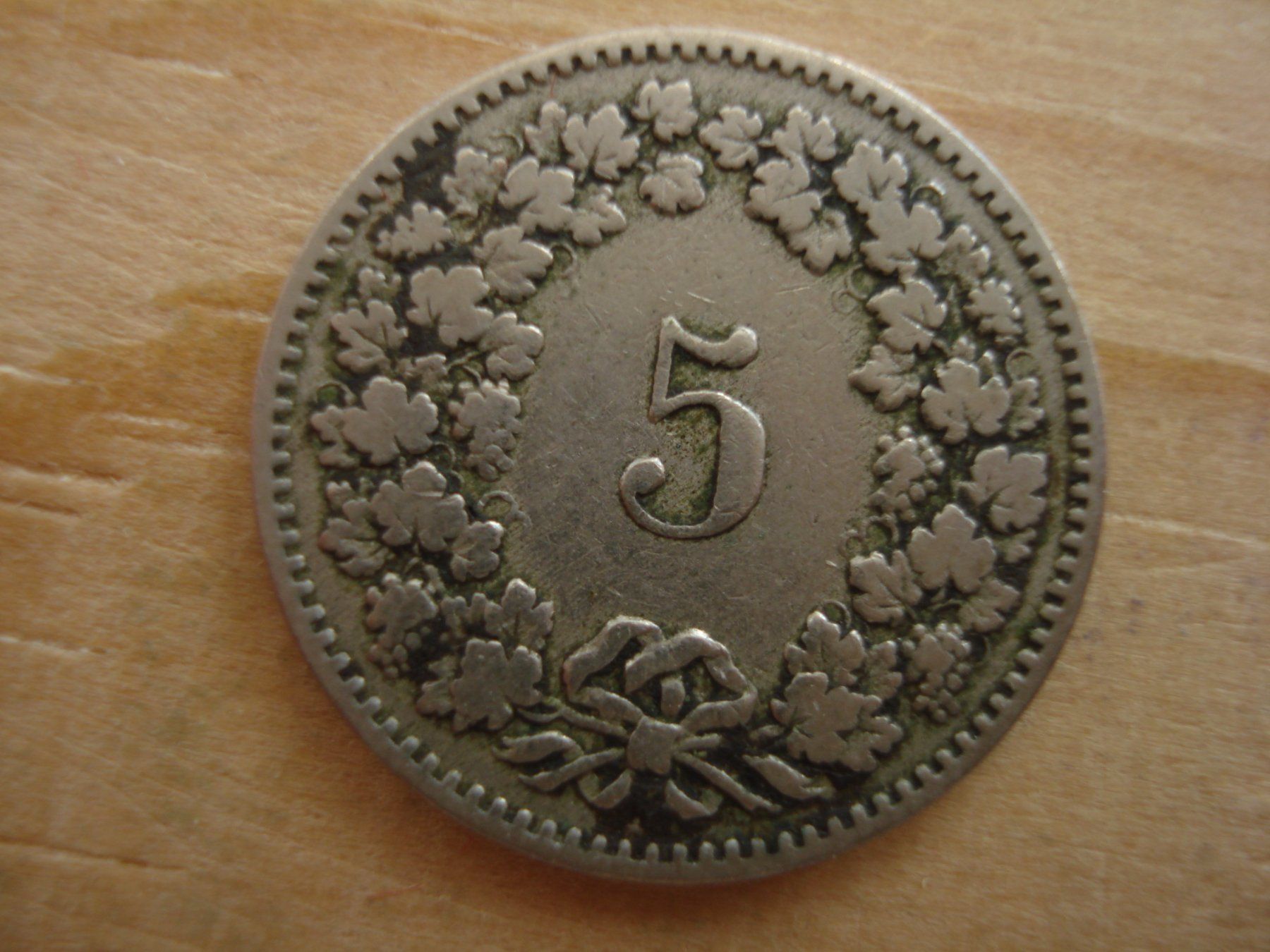 Alle Münzen: (S1) 5 Rappen 1890 – Gebraucht aus Erlach von Net-Coins 1