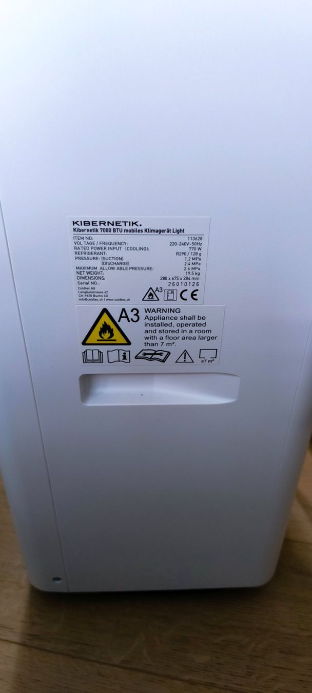 Kibernetik Condizionatori: Kibernetik 7000 BTU mobiles Klimagerät Light – Nuovo (secondo la descrizione) da Biberist venduto da m-it 2