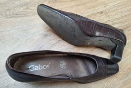 Gabor Pumps Kroko-Optik Braun, Gr. 3,5 Top !