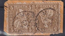 Sitzende Helvetia  2 X 5 Rp, V-O++++