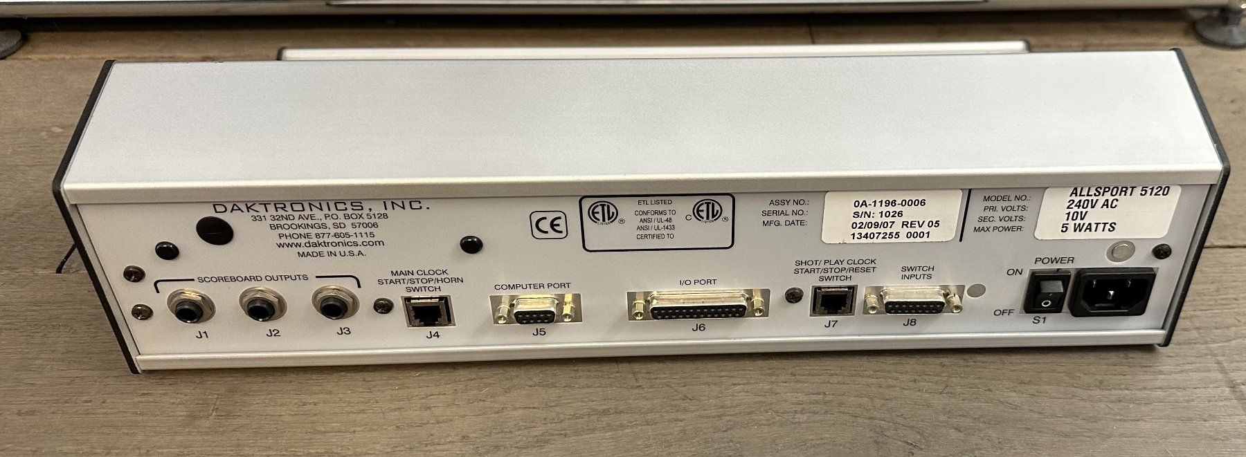Componenti elettronici: Daktronics Bedienpanel Allsport 5120 – Usato da Rüti ZH venduto da Philippek 2