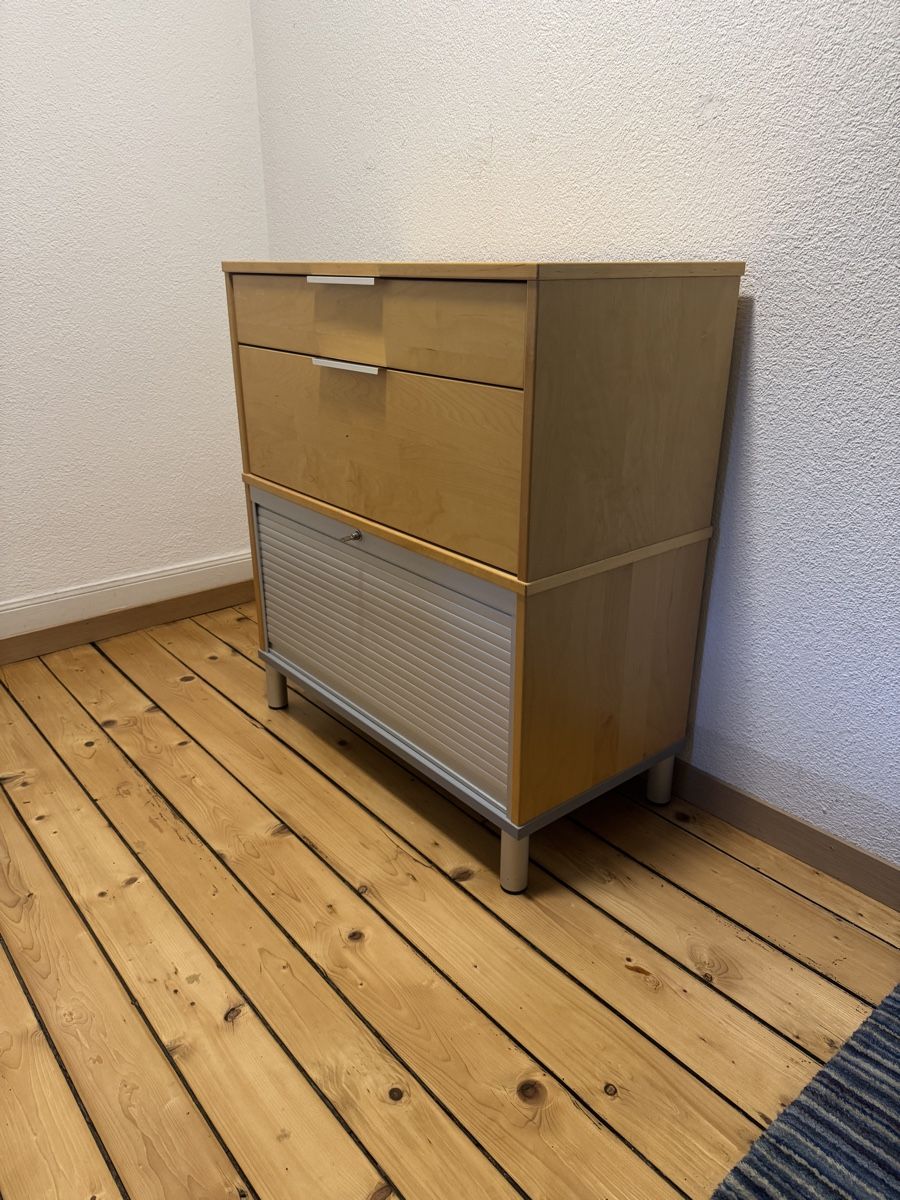 Ikea Cassettiere: Büromöbel Kommode Holz mit Rollladenfront gebraucht – Usato da Zürich venduto da sheepdog82 1