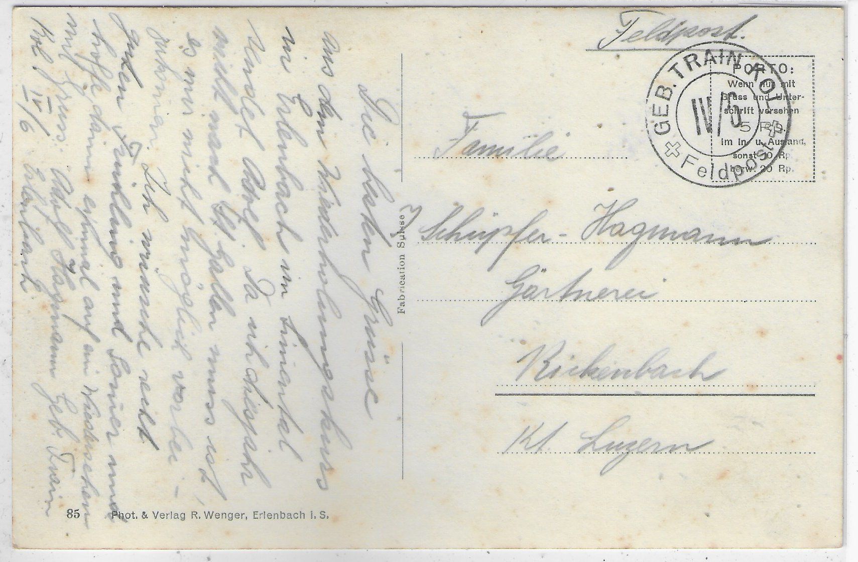 Cartoline postali: Erlenbach i.S. - Generalansicht – Usato da Ettingen venduto da Kartenplanet 1