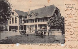 Gruss aus Kehrsatz, Gasthof zum Hirschen, gelaufen 1905