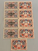 9x Bielefeld 25 Mark 1921 – Stoffgeld – Jubiläum 700 Jahre