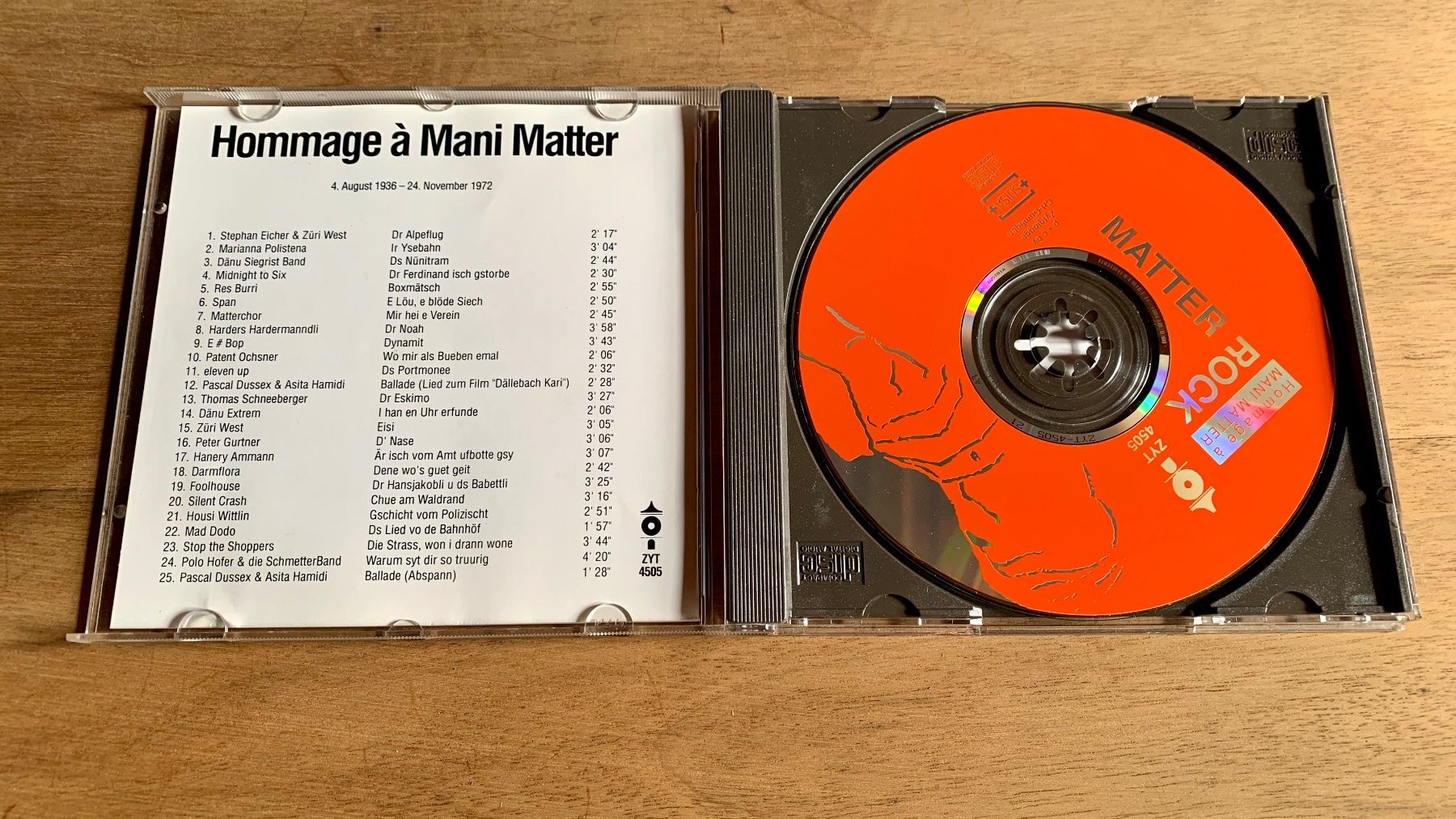 CD: Hommage à Mani Matter - Matter Rock - CD – Usato da Pontresina venduto da il-bain 2