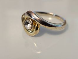 AKTION Gelb gold Ring massiv Stein Geschenk Modeschmuck 4.13