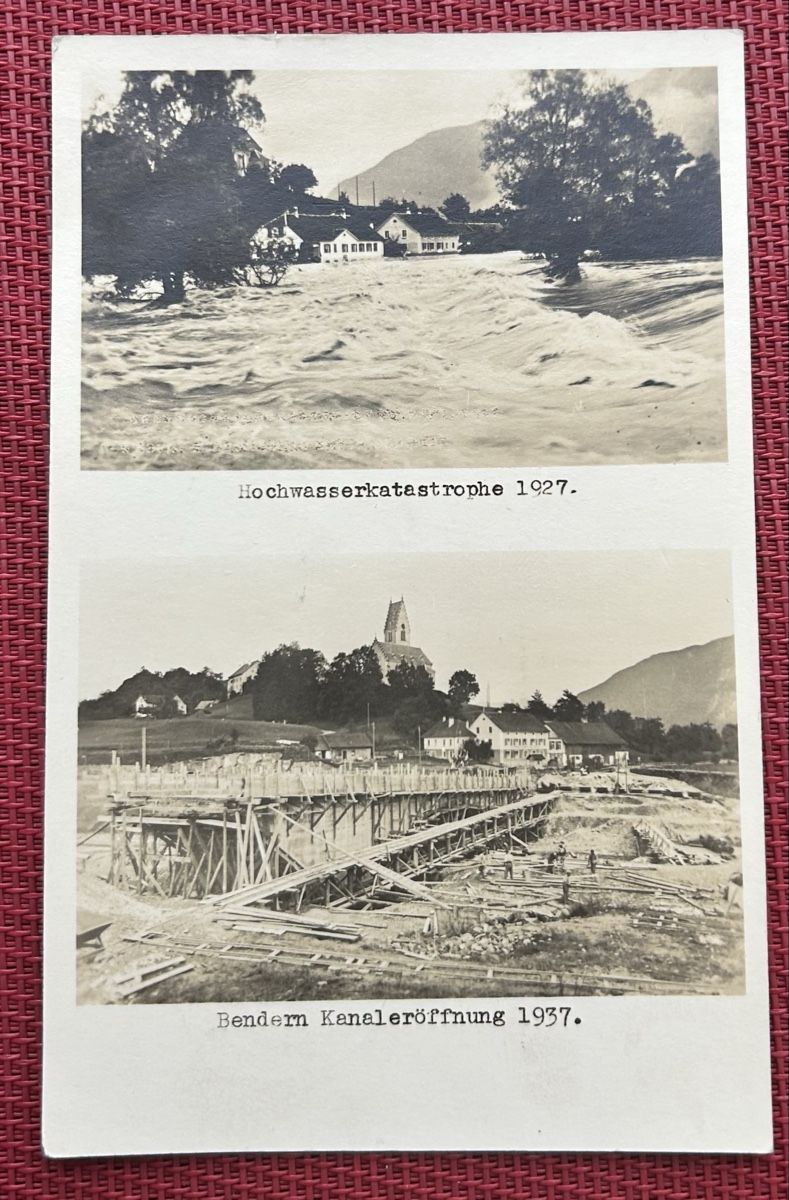Cartoline postali: Hochwasser Bendern 1927 – Usato da Horw venduto da Tellbub