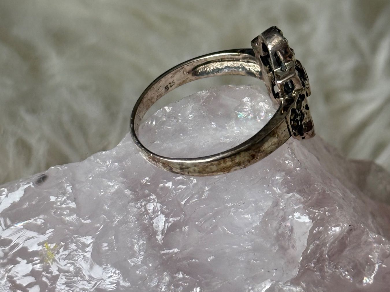 Anelli: Vintage Silberring 925 mit rotem Stein – Usato da Istighofen venduto da Ringparadies 1