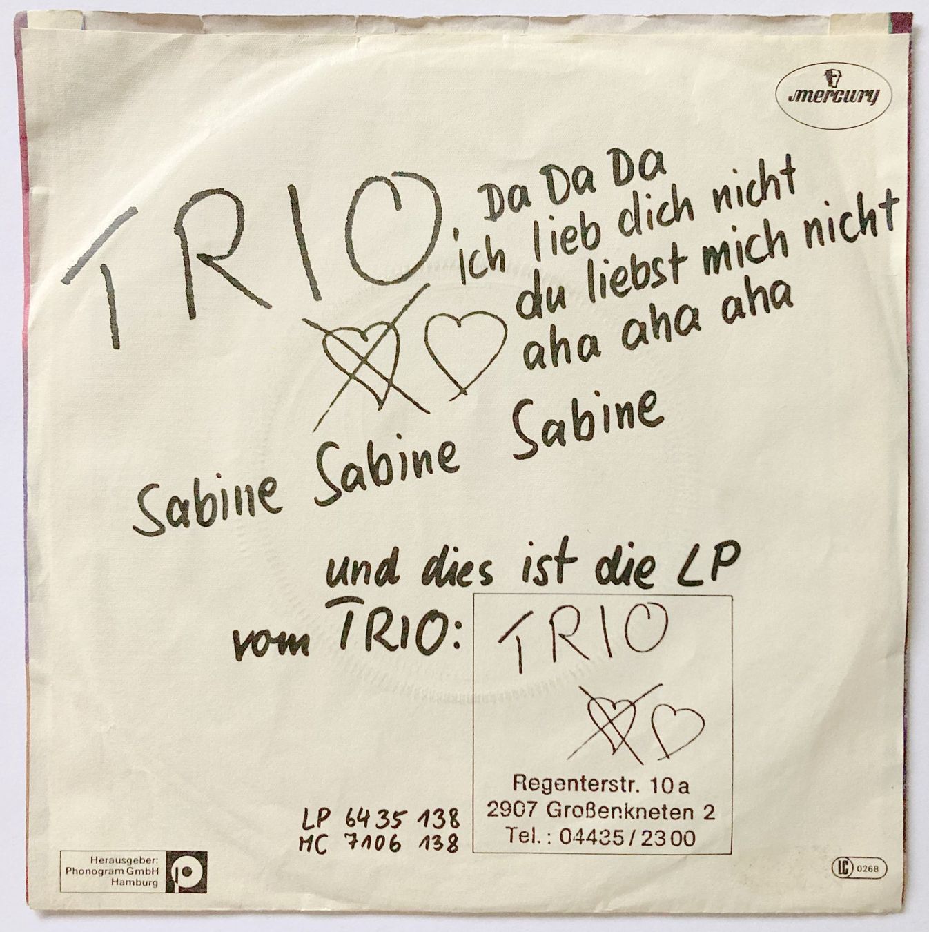 Schallplatten: TRIO - DA DA DA... (1 SINGLE) – Gebraucht aus Bottens von hotter-than-hell 1