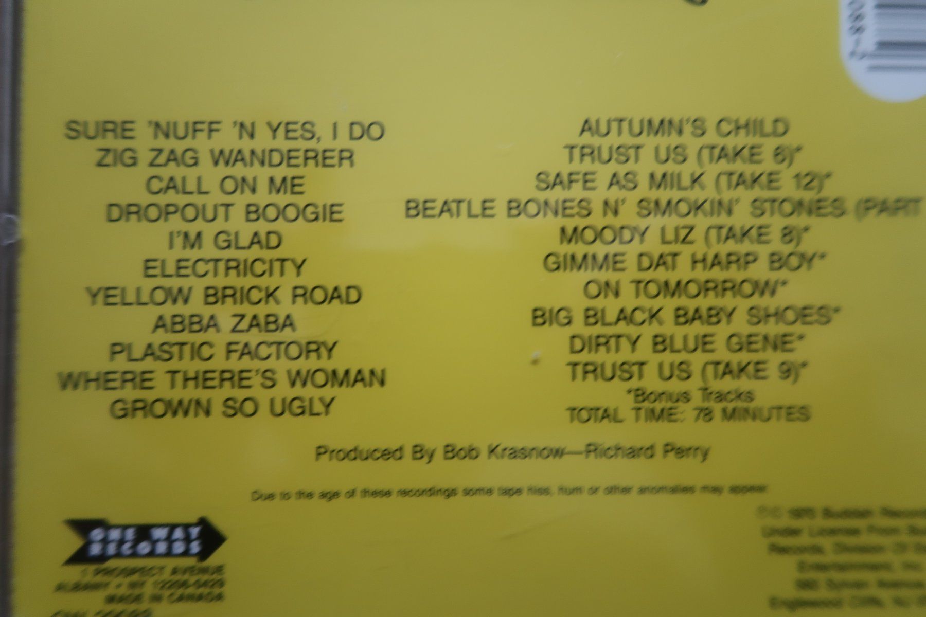 CD: CAPTAIN BEEFHEART & HIS MAGIC BAND - SAFE AS MILK - CD – Usato da Basel venduto da Patiscat 2
