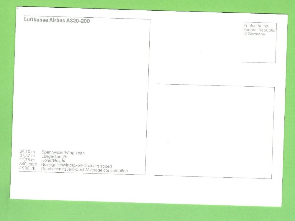 Cartoline postali: Lufthansa Airbus A320-200 – Usato da Zürich venduto da t24_de 1