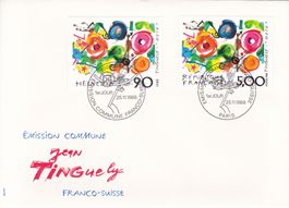 Tinguely émission commune Franco-Suisse mit Marke FR und CH