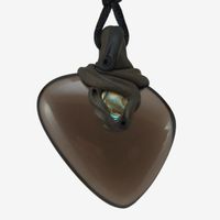 Obsidian Steinanhänger mit zusätzlichem Abalone Perlmutt