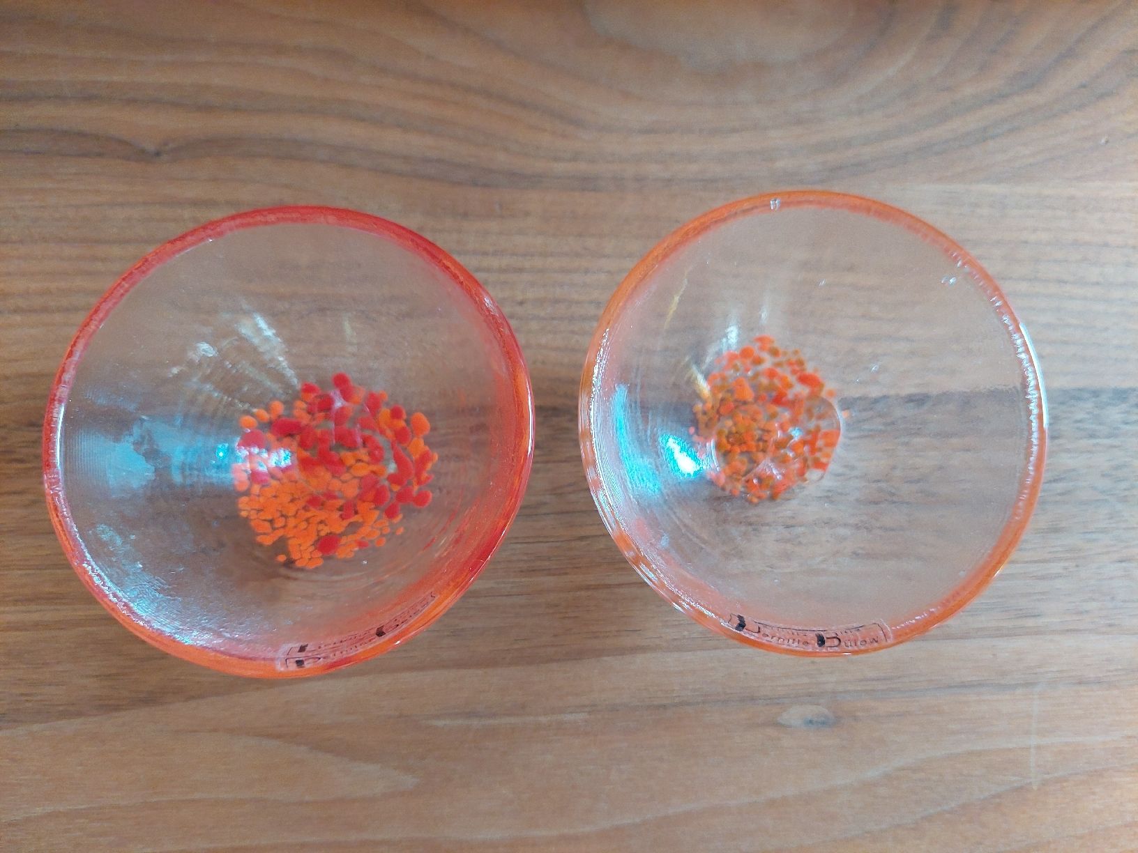 Ciotole: 2 Pernille Bülow Schälchen, Glas, Orange, Dänisch Design – Usato da Brunnen venduto da Livianda 1