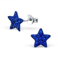 Stern blau Kinderohrstecker 925 Silber