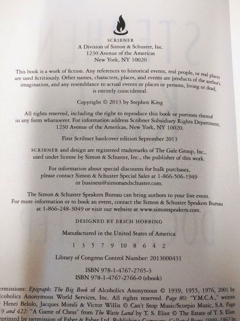 Libri: Stephen King, Doctor Sleep - First print USA – Usato da Farvagny-le-Grand venduto da LaCaverne 4