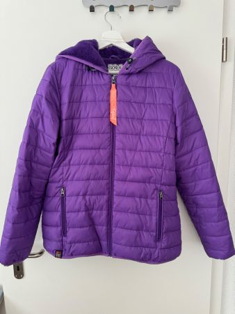 Warme Winterjacke Socx Gr. L (40) Lila Teddyfutter Kapuze