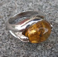 ♥ RING - DOMINIKANISCHER BERNSTEIN / GROSSE 51,5 ♥
