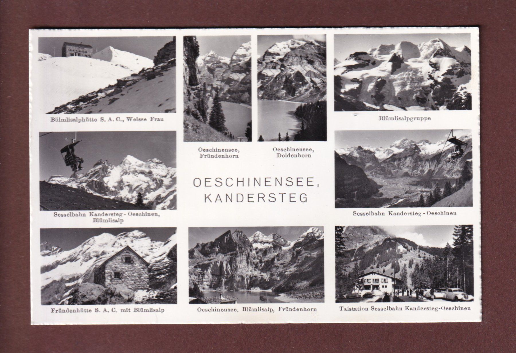 Cartoline postali: OESCHINENSEE - KANDERSTEG - 9 Bilder – Usato da Pully venduto da nicecards