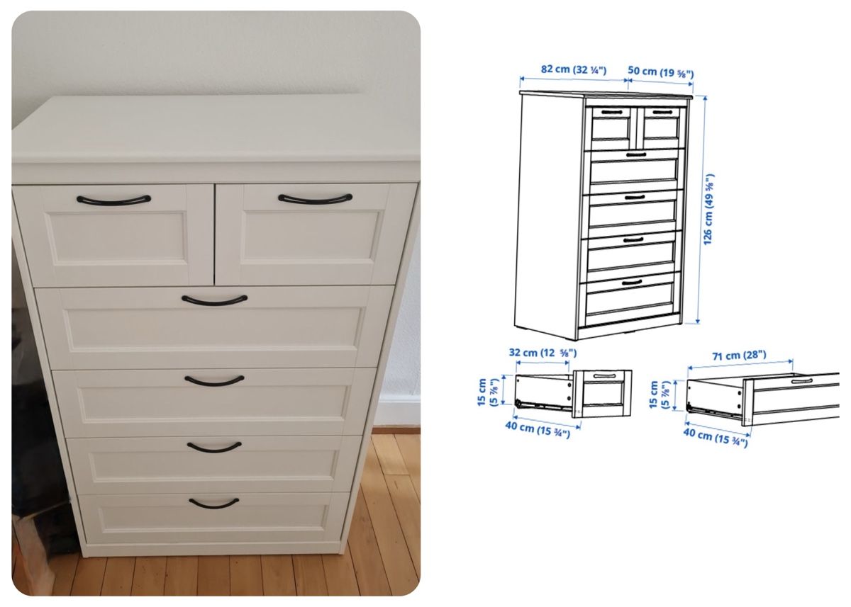 Commodes: Kommode IKEA weiss 6 Schubladen – D'occasion à Thalwil par Eusoueu