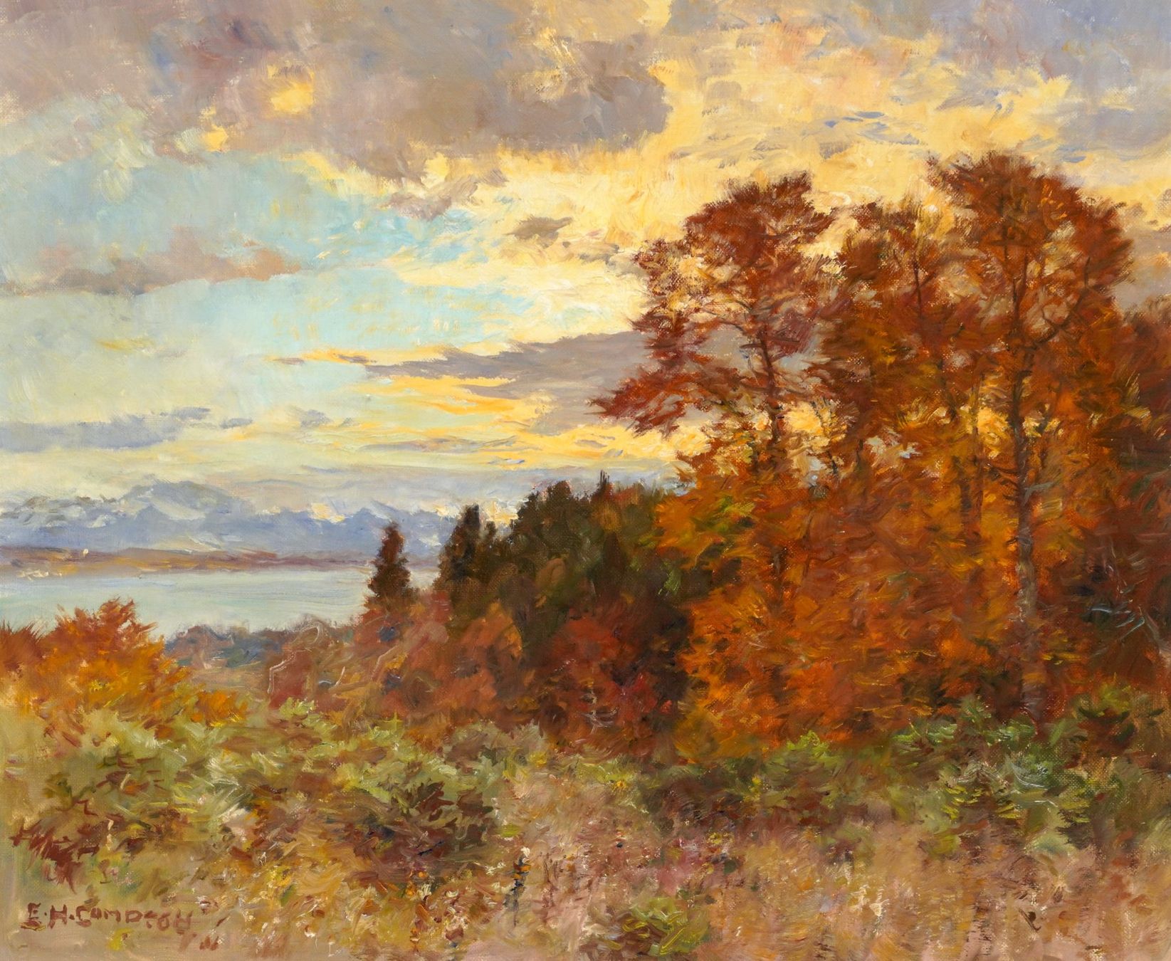 Tableaux: Edward Harrison Compton: Herbstabend am Starnberger See – D'occasion à Meilen par Anonymous3 1