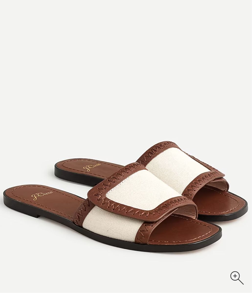 J.Crew Damenschuhe: J.Crew Framed Canvas Flat Sandalen Gr. 37,5 – Neu (gemäss Beschreibung) aus Olten von hahnice99